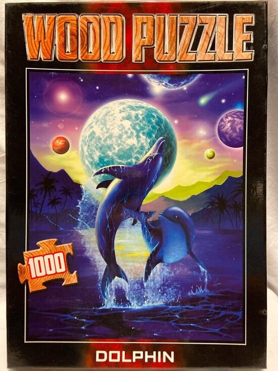 Cross Strategy Other - Magical Dolphin 1000 Piece Wooden Puzzle Space Ocean Scene